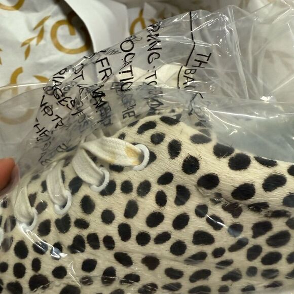 New Official Program Calf Hair Leopard White Black Platform Sneakers 10 - Picture 5 of 7